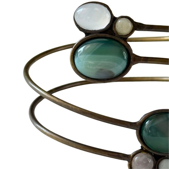 FREE PEOPLE Boho Upper Armband Stone Wrapped Arm Cuff - RARE VINTAGE - Picture 4 of 7